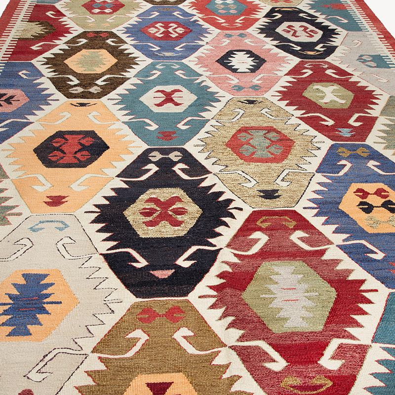 New Turkish Handwoven Kilim Rug - 6' 11" x 10' 3" (83" x 123") - K0089509