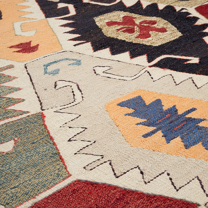New Turkish Handwoven Kilim Rug - 6' 11" x 10' 3" (83" x 123") - K0089509