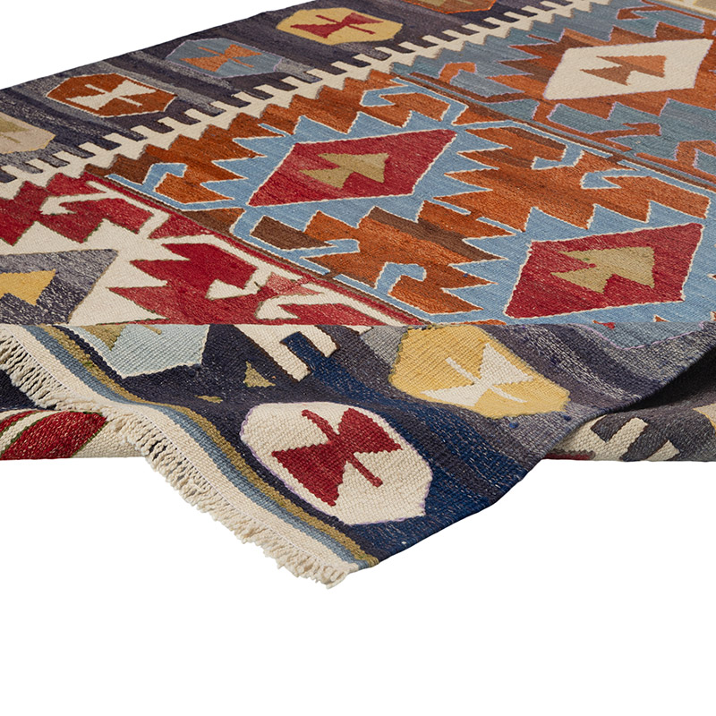 New Turkish Handwoven Kilim Rug - 5' 10" x 9' 4" (70" x 112") - K0089513
