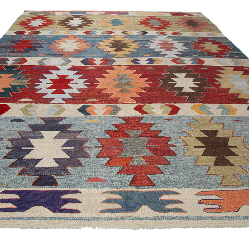 New Turkish Handwoven Kilim Rug - 7'  x 10' 4" (84" x 124") - K0089514