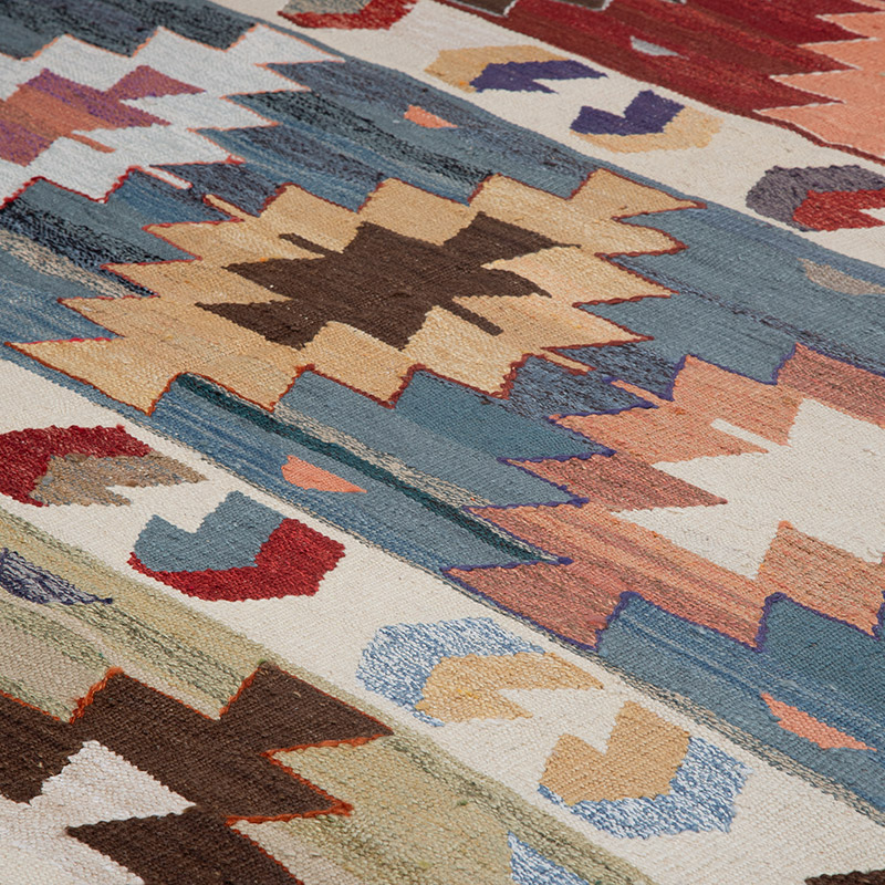 New Turkish Handwoven Kilim Rug - 7'  x 10' 4" (84" x 124") - K0089514