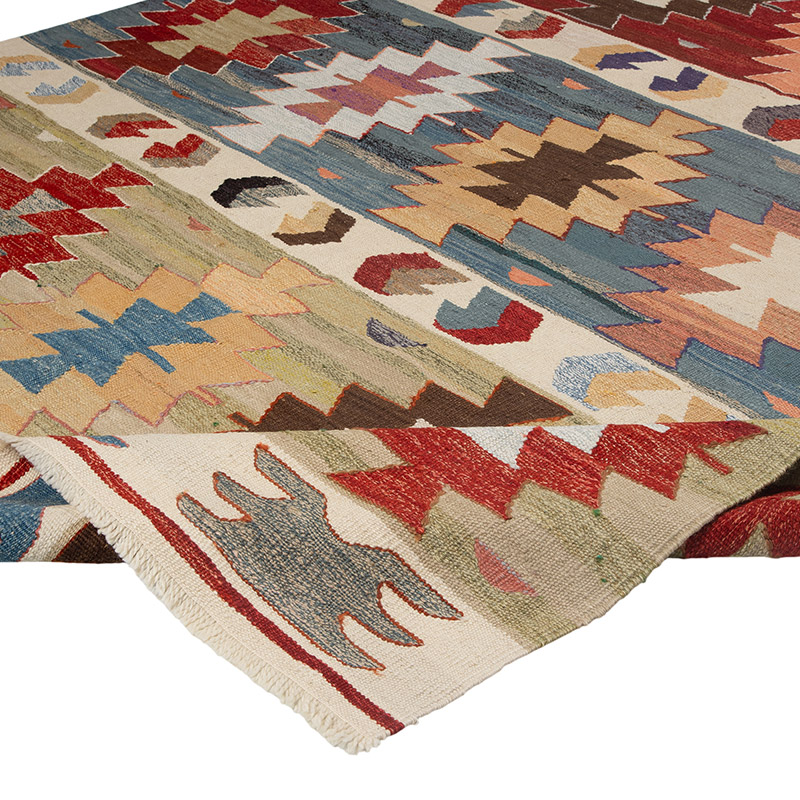 New Turkish Handwoven Kilim Rug - 7'  x 10' 4" (84" x 124") - K0089514