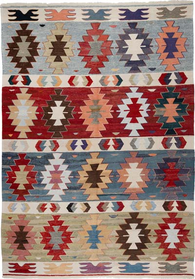 New Turkish Handwoven Kilim Rug - 7'  x 10' 4" (84" x 124")