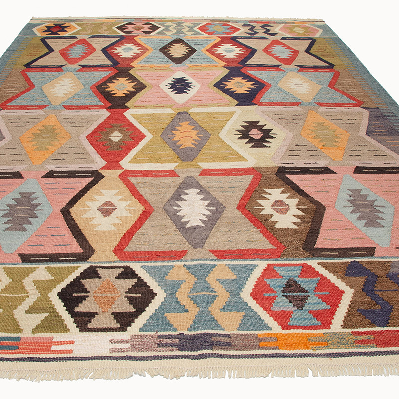 New Turkish Handwoven Kilim Rug - 6' 10" x 10' 4" (82" x 124") - K0089515