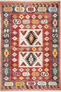 New Turkish Handwoven Kilim Rug - 6' 8" x 10' 2" (80" x 122")