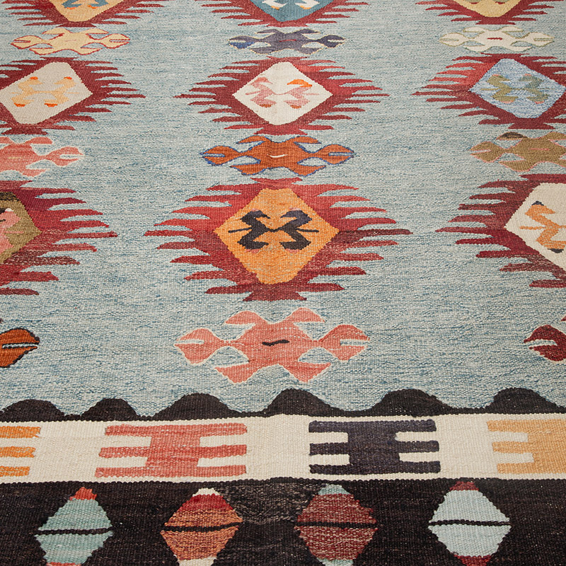 New Turkish Handwoven Kilim Rug - 5' 10" x 9' 10" (70" x 118") - K0089517