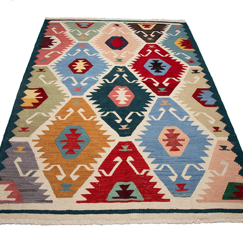 New Turkish Handwoven Kilim Rug - 4' 1" x 6'  (49" x 72") - K0089522