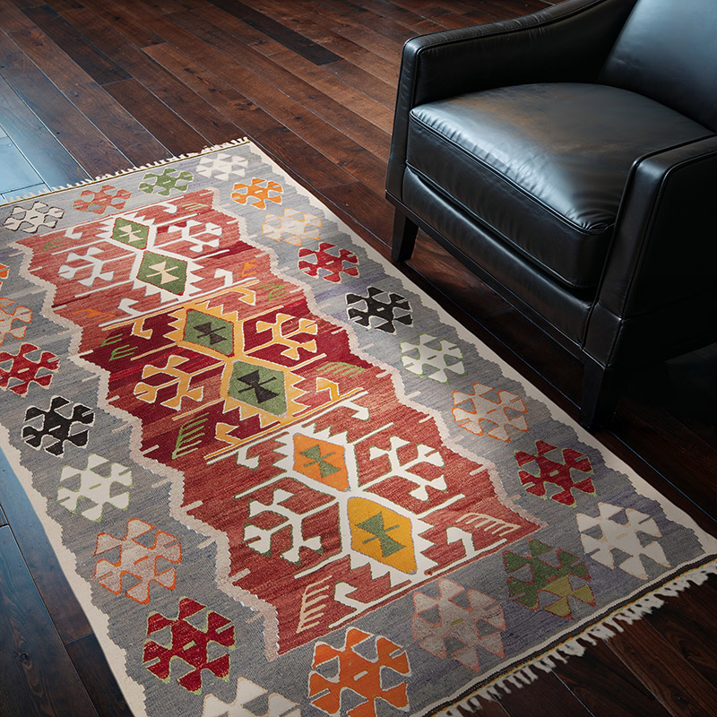 New Turkish Handwoven Kilim Rug - 3' 10" x 5' 11" (46" x 71") - K0089523