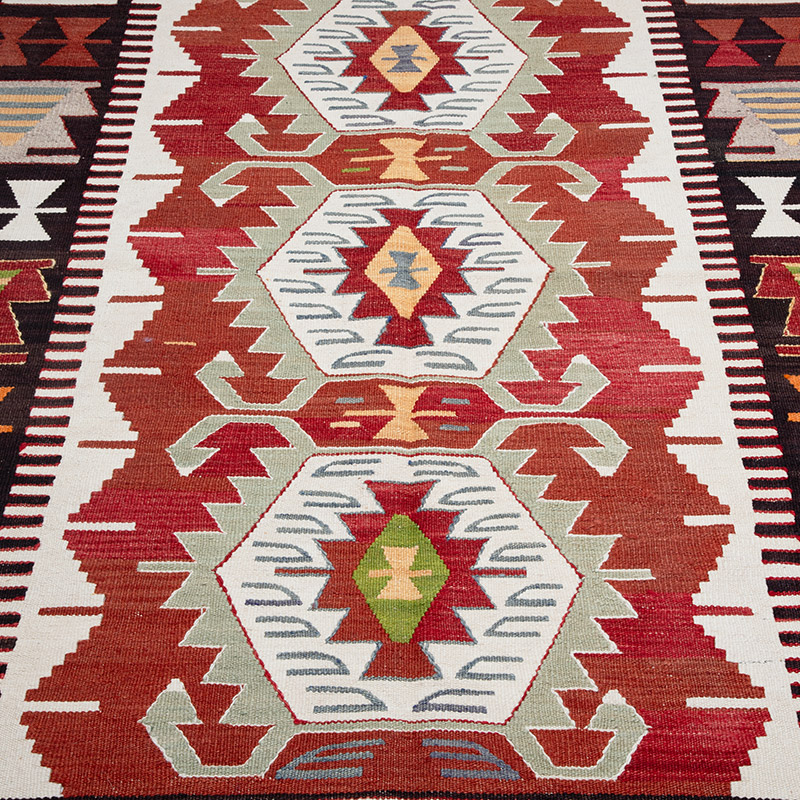 New Turkish Handwoven Kilim Rug - 3' 11" x 5' 9" (47" x 69") - K0089524