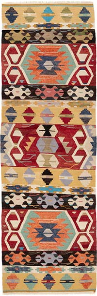 New Turkish Handwoven Kilim Rug - 3' 7" x 11'  (43" x 132")
