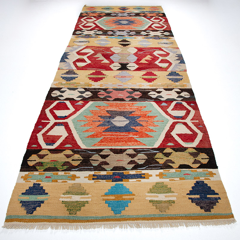 New Turkish Handwoven Kilim Rug - 3' 7" x 11'  (43" x 132") - K0089527