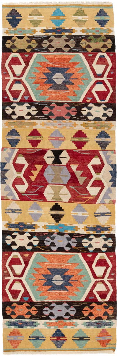 Yeni Kök Boya El Dokuma Kilim - 109 cm x 335 cm