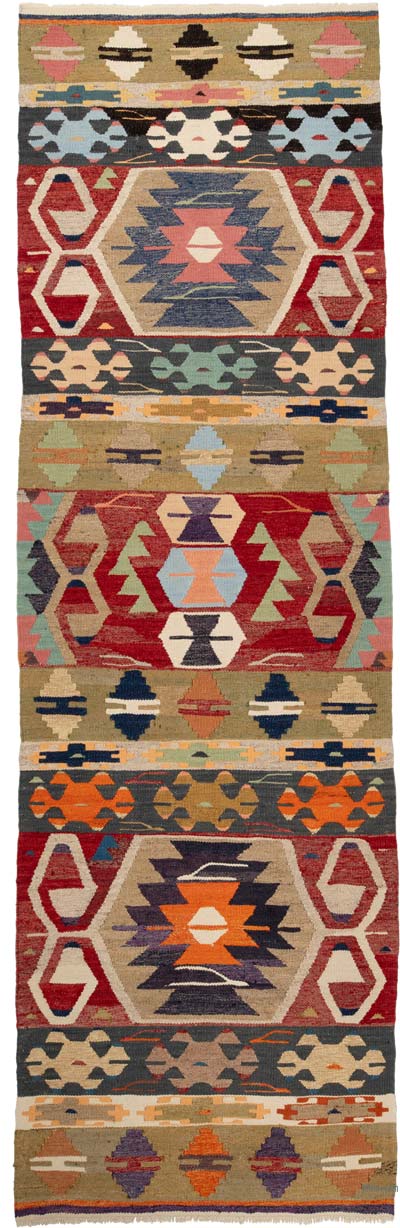 Yeni Kök Boya El Dokuma Kilim - 108 cm x 343 cm