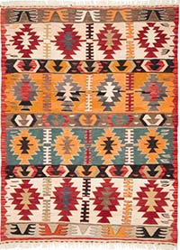 New Turkish Handwoven Kilim Rug - 4'  x 5' 6" (48" x 66")