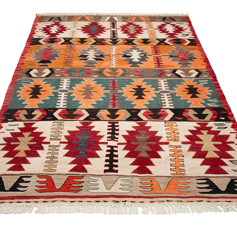 New Turkish Handwoven Kilim Rug - 4'  x 5' 6" (48" x 66") - K0089529