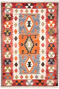 New Turkish Handwoven Kilim Rug - 3' 10" x 5' 7" (46" x 67")