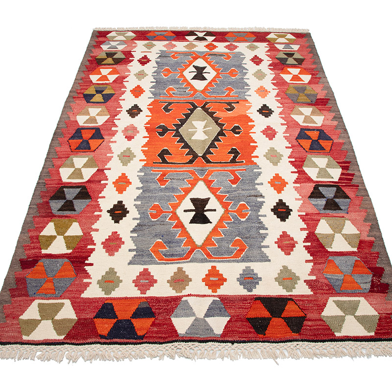 New Turkish Handwoven Kilim Rug - 3' 10" x 5' 7" (46" x 67") - K0089530