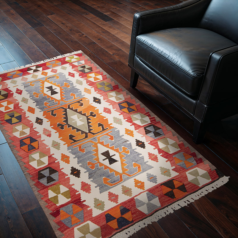 New Turkish Handwoven Kilim Rug - 3' 10" x 5' 7" (46" x 67") - K0089530