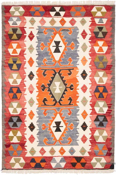 New Turkish Handwoven Kilim Rug - 3' 10" x 5' 7" (46" x 67")