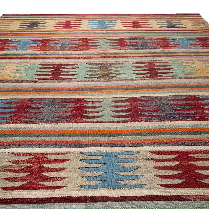 New Turkish Handwoven Kilim Rug - 6' 8" x 9' 11" (80" x 119") - K0089531