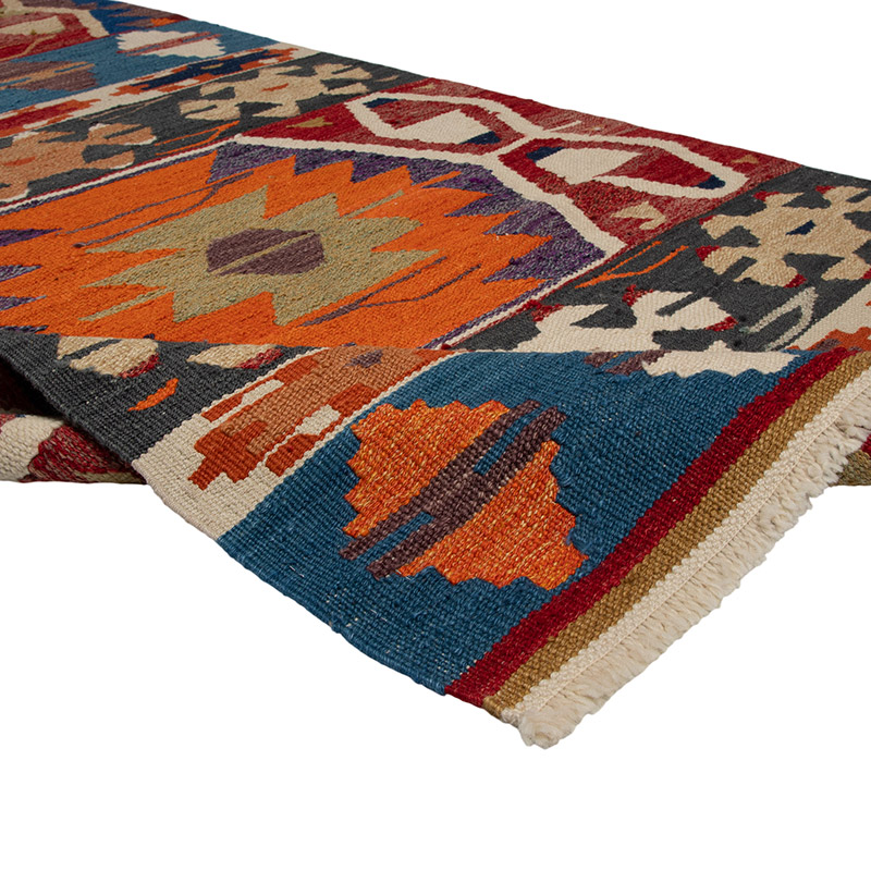 New Turkish Handwoven Kilim Rug - 3' 6" x 11' 5" (42" x 137") - K0089533