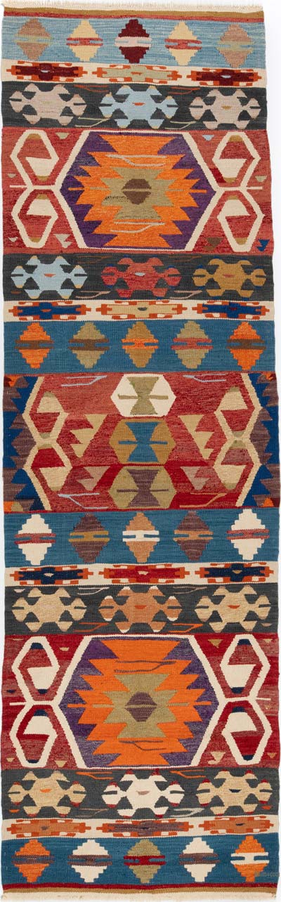 Yeni Kök Boya El Dokuma Kilim - 106 cm x 347 cm