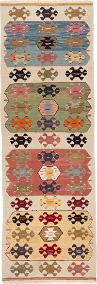 New Turkish Handwoven Kilim Rug - 3' 4" x 9' 11" (40" x 119")