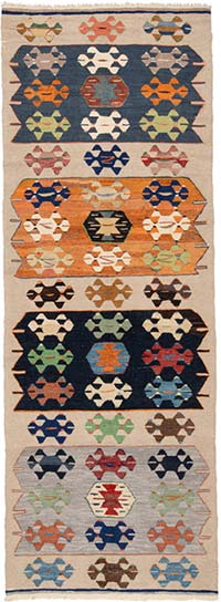 New Turkish Handwoven Kilim Rug - 3' 6" x 10' 1" (42" x 121")