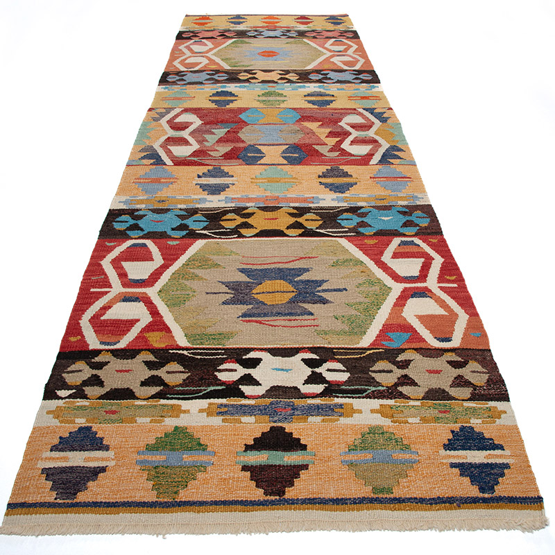New Turkish Handwoven Kilim Rug - 3' 5" x 11' 3" (41" x 135") - K0089536