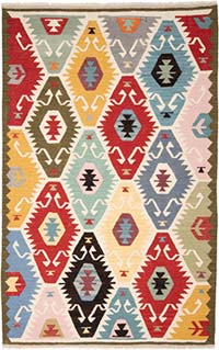 New Turkish Handwoven Kilim Rug - 4'  x 6' 3" (48" x 75")