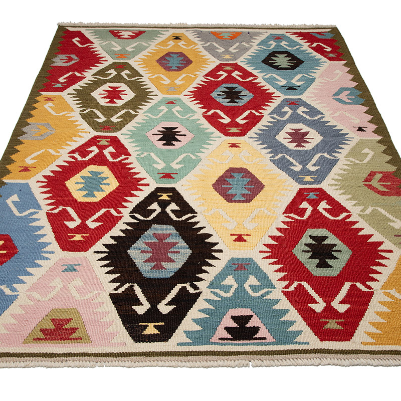 New Turkish Handwoven Kilim Rug - 4'  x 6' 3" (48" x 75") - K0089537