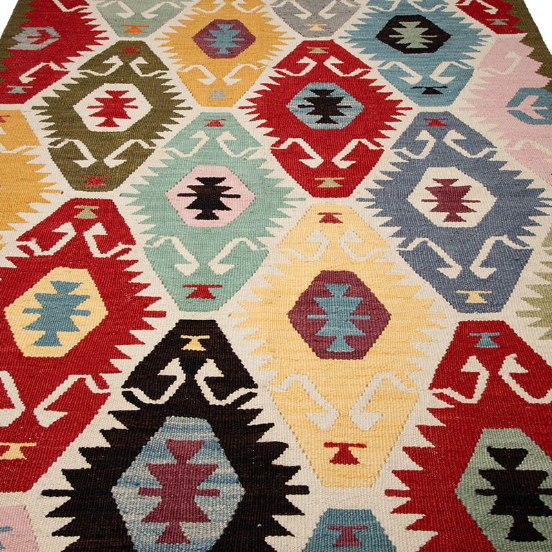 New Turkish Handwoven Kilim Rug - 4'  x 6' 3" (48" x 75") - K0089537