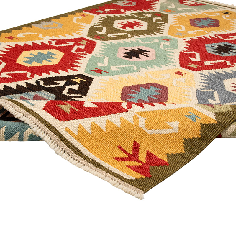 New Turkish Handwoven Kilim Rug - 4'  x 6' 3" (48" x 75") - K0089537