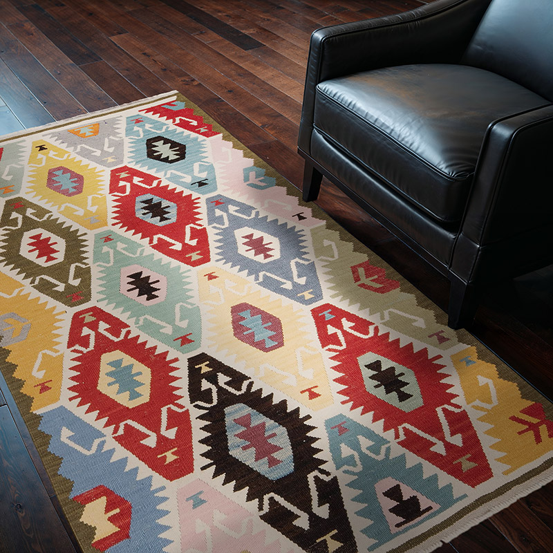 New Turkish Handwoven Kilim Rug - 4'  x 6' 3" (48" x 75") - K0089537