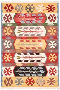 New Turkish Handwoven Kilim Rug - 3' 11" x 5' 9" (47" x 69")
