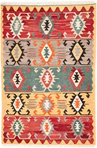 New Turkish Handwoven Kilim Rug - 3' 11" x 5' 11" (47" x 71")