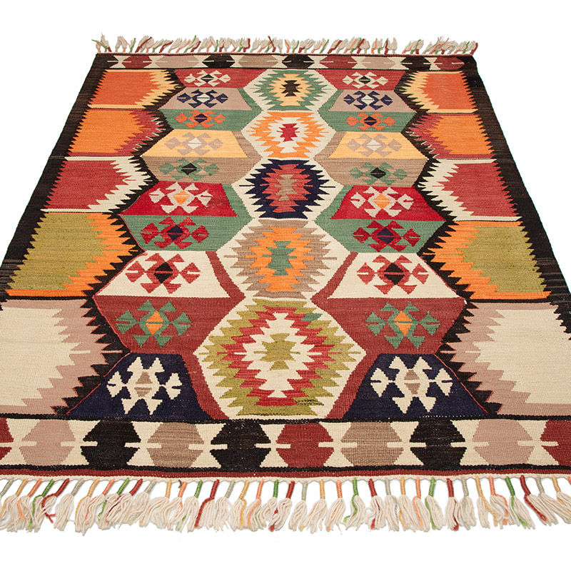 New Turkish Handwoven Kilim Rug - 3' 10" x 5' 3" (46" x 63") - K0089547