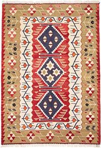 New Turkish Handwoven Kilim Rug - 3' 11" x 5' 7" (47" x 67")