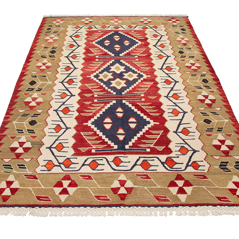 New Turkish Handwoven Kilim Rug - 3' 11" x 5' 7" (47" x 67") - K0089550