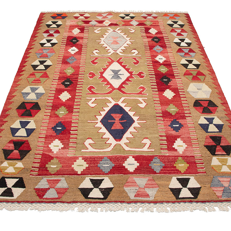 New Turkish Handwoven Kilim Rug - 3' 10" x 5' 6" (46" x 66") - K0089551