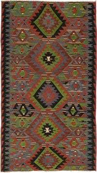 Vintage Turkish Kilim Rug - 5' 7" x 10'  (67" x 120")