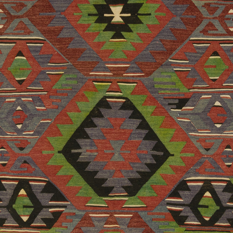 Vintage Turkish Kilim Rug - 5' 7" x 10'  (67" x 120") - K0089586