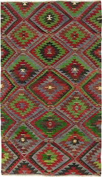 Vintage Turkish Kilim Rug - 6'  x 10' 5" (72" x 125")