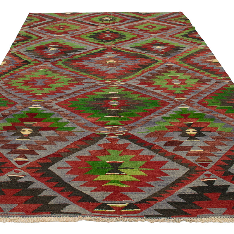 Vintage Turkish Kilim Rug - 6'  x 10' 5" (72" x 125") - K0089588