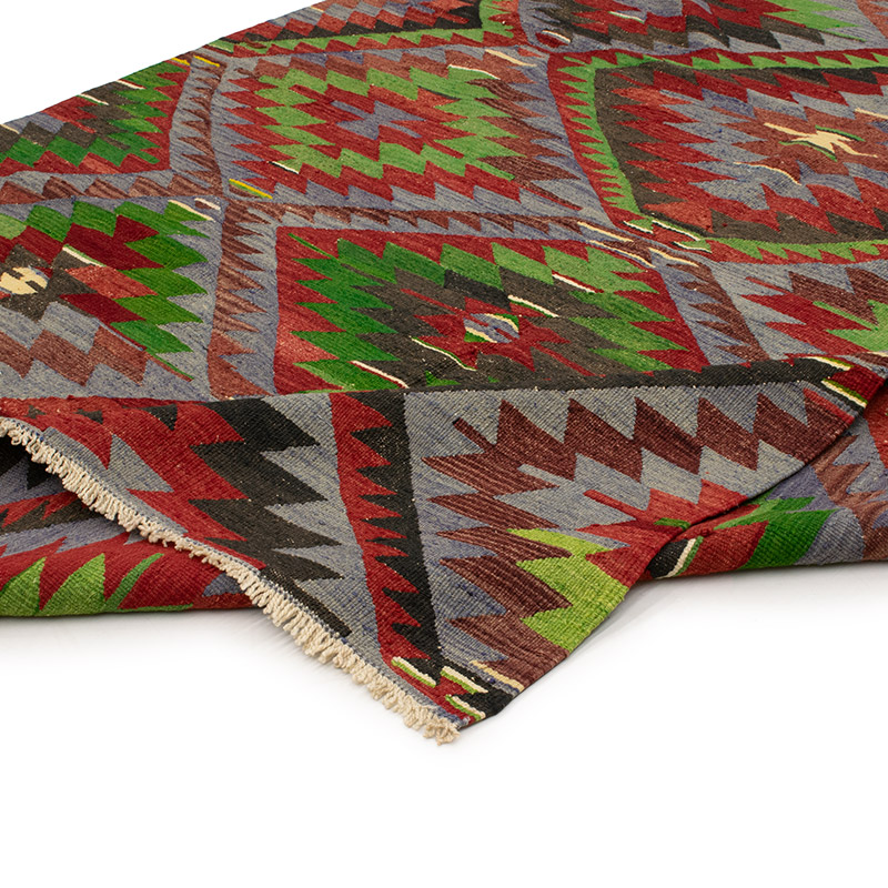 Vintage Turkish Kilim Rug - 6'  x 10' 5" (72" x 125") - K0089588