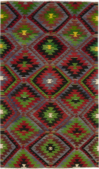 Vintage Turkish Kilim Rug - 6' 5" x 10' 8" (77" x 128")