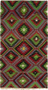 Vintage Turkish Kilim Rug - 6' 1" x 11' 1" (73" x 133")
