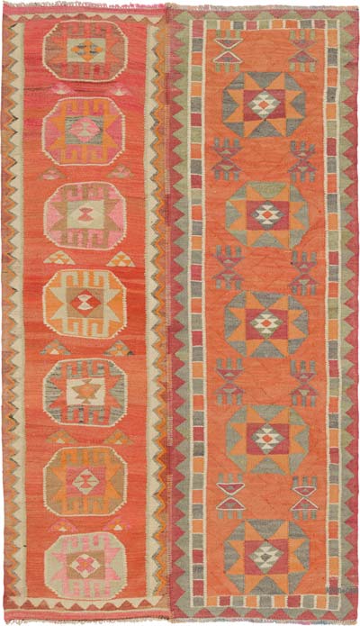 Vintage Turkish Kilim Rug - 5' 11" x 10'  (71" x 120")