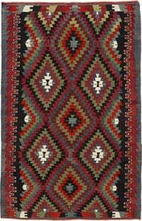 Vintage Turkish Kilim Rug - 6' 3" x 9' 6" (75" x 114")