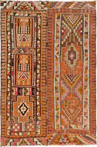 Vintage Turkish Kilim Rug - 6' 5" x 9' 8" (77" x 116")